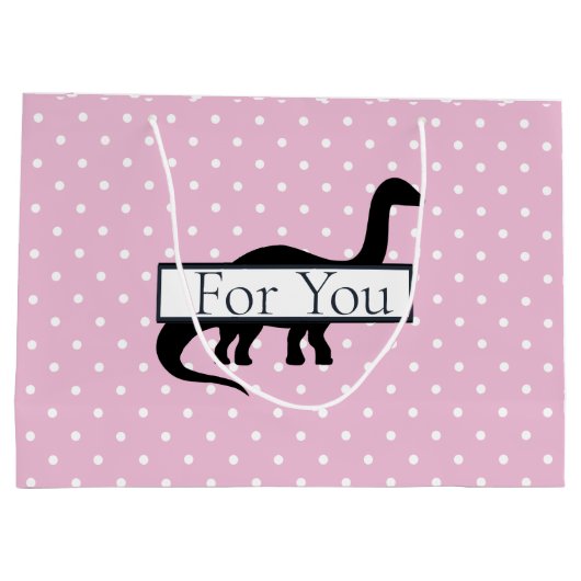 Dinosaur Pink Poker Patroon Groot Cadeauzakje (Achterkant)