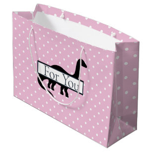 Dinosaur Pink Poker Patroon Groot Cadeauzakje