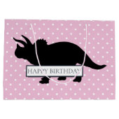 Dinosaur Pink Poker Pattern Large Boy Bag Groot Cadeauzakje (Achterkant)