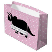 Dinosaur Pink Poker Pattern Large Boy Bag Groot Cadeauzakje (Achterkant Gekanteld)