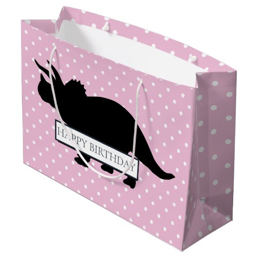 Dinosaur Pink Poker Pattern Large Boy Bag Groot Cadeauzakje (Achterkant Gekanteld)