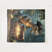 Dinosaur Pirate Pet Forest gepersonaliseerd wandta Wandkleed (Voorkant (horizontaal))