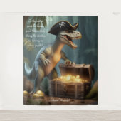 Dinosaur Pirate Pet Forest gepersonaliseerd wandta Wandkleed (Voorkant)