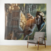 Dinosaur Pirate Pet Forest gepersonaliseerd wandta Wandkleed (In Situ (horizontaal))