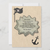 Dinosaur Pirate Twin Boys Verjaardagsfeestje Custo Kaart (Achterkant)