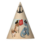 Dinosaur Pirate Verjaardagsfeestje Twin Boys Custo Feesthoedjes (Voorkant)