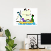 Dinosaur pirates sail the seven seas poster (Thuiskantoor)