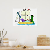 Dinosaur pirates sail the seven seas poster (Keuken)
