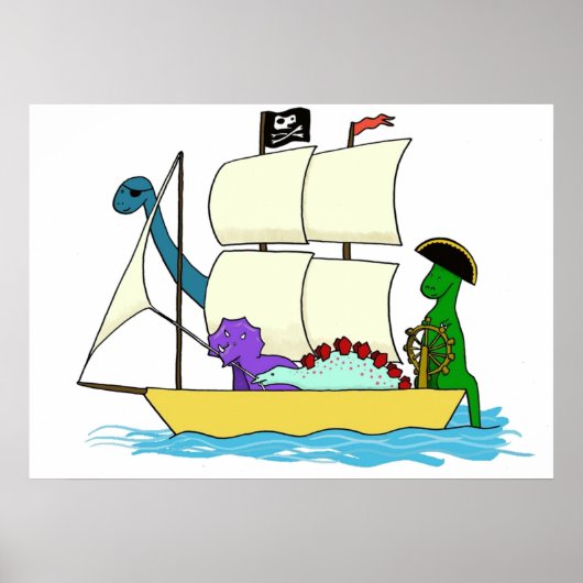 Dinosaur pirates sail the seven seas poster (Voorkant)
