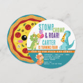 Dinosaur Pizza Partij Kaart (Voorkant / Achterkant)