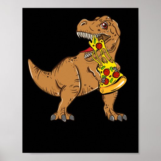 Dinosaur Pizza Slice Lover Poster (Voorkant)