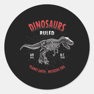 Dinosaur Planet Earth Mesozoïsche era   Dinosaur Ronde Sticker