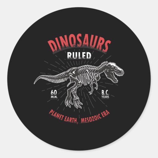 Dinosaur Planet Earth Mesozoïsche era | Dinosaur Ronde Sticker (Voorkant)