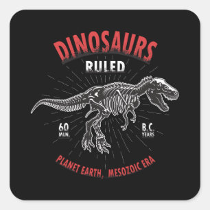 Dinosaur Planet Earth Mesozoïsche era Dinosaur Vierkante Sticker