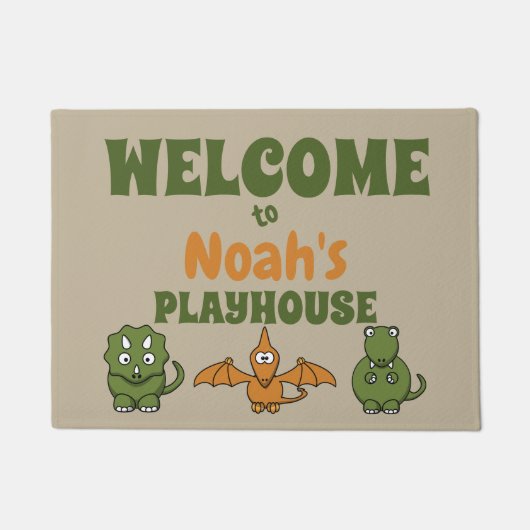 Dinosaur Playhouse Welkom Deurmat (Voorkant)