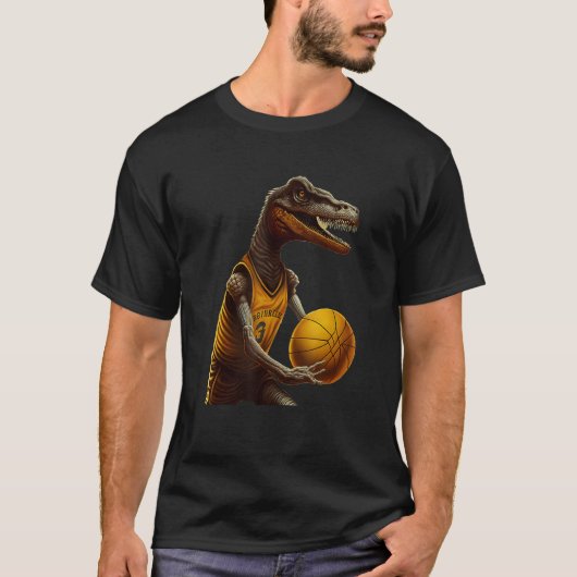 Dinosaur playing Basketball Coach Dino Trex Rex Sp T-shirt (Voorkant)