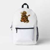 Dinosaur Playing Guitar Bedrukte Rugzak (Voorkant)