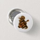 Dinosaur Plays Guitar Ronde Button 3,2 Cm (Voorkant /achterkant)