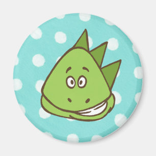Dinosaur Polka Dot Magnet (in blauw en groen)