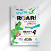 Dinosaur Pool Party Birthday Uitnodiging