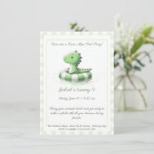 Dinosaur Pool Party Birthday Uitnodiging (Staand voorkant)