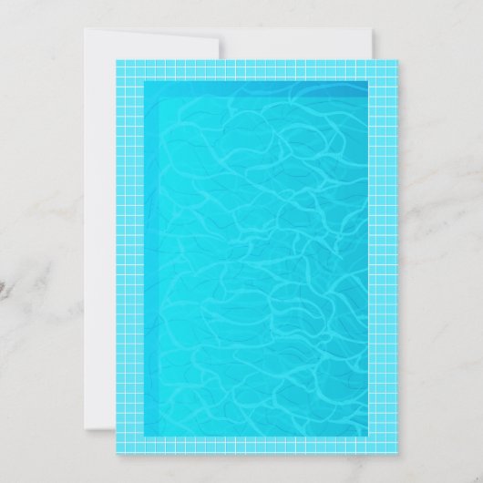 Dinosaur pool party thema uitnodiging (Achterkant)