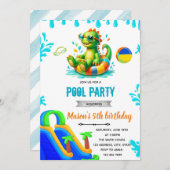 Dinosaur pool uitnodiging (Voorkant / Achterkant)