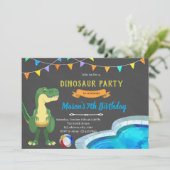 Dinosaur-poolpartij Kaart (Staand voorkant)