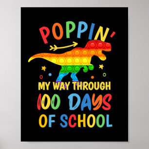 Dinosaur Poppin door 100 schooldagen Poster
