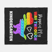 Dinosaur Poppin My Way Through Kindergarten Fleece Deken (Voorkant (Horizontaal))