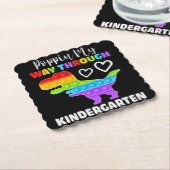 Dinosaur Poppin My Way Through Kindergarten Kartonnen Onderzetters (Gebogen)