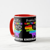 Dinosaur Poppin My Way Through Kindergarten Mok (Voorkant links)