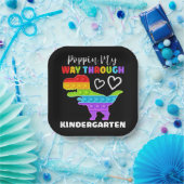 Dinosaur Poppin My Way Through Kindergarten Papieren Bordje (Feest)