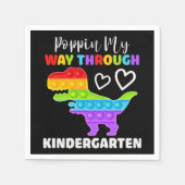 Dinosaur Poppin My Way Through Kindergarten Servet (Voorkant)