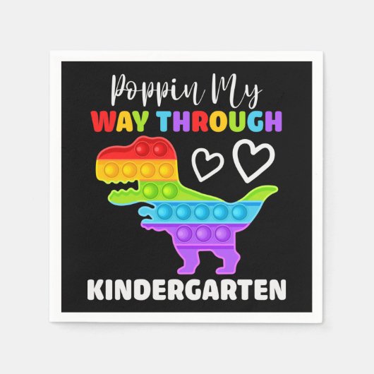 Dinosaur Poppin My Way Through Kindergarten Servet (Voorkant)