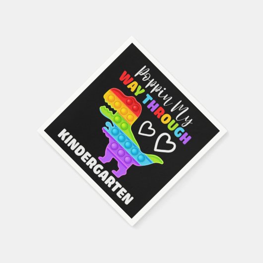 Dinosaur Poppin My Way Through Kindergarten Servet (Hoek)