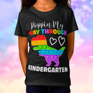 Dinosaur Poppin My Way Through Kindergarten T-shirt
