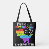 Dinosaur Poppin My Way Through Kindergarten Tote Bag (Achterkant)