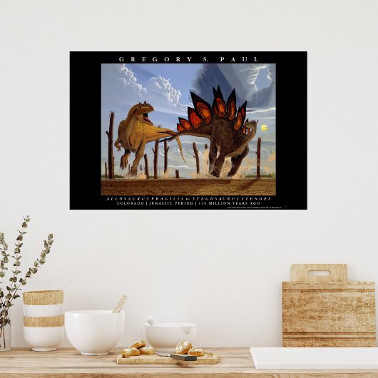 Dinosaur Poster Allosaurus Stegosaurus Greg Paul (Keuken)