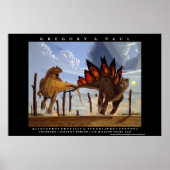 Dinosaur Poster Allosaurus Stegosaurus Greg Paul (Voorkant)