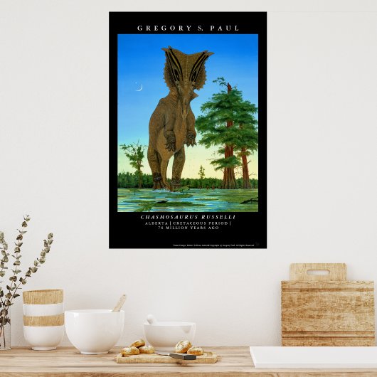 Dinosaur Poster Chasmosaurus Gregory Paul (Keuken)