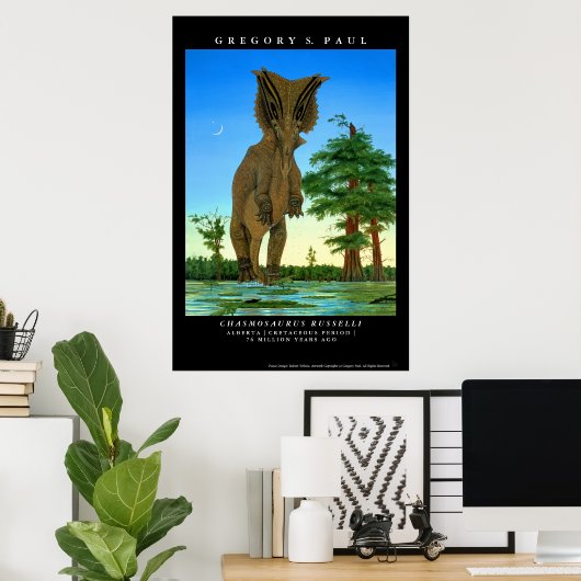 Dinosaur Poster Chasmosaurus Gregory Paul (Thuiskantoor)
