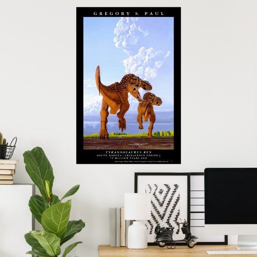 Dinosaur Poster Tyrannosaurus T rex Greg Paul (Thuiskantoor)