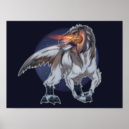 Dinosaur Pplay Tennis Poster (Voorkant)