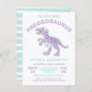 Dinosaur Preggosaurus Baby shower Boy Uitnodiging