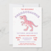 Dinosaur Preggosaurus Baby shower Girl Kaart (Voorkant)