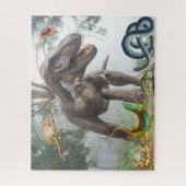 Dinosaur Prehistorische dieren Scary Surreal Legpuzzel (Verticaal)