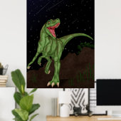 Dinosaur - Prehistorische nacht Poster (Thuiskantoor)