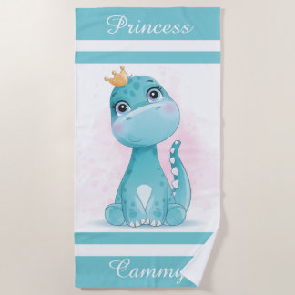 Dinosaur Princess Beach Towel Strandlaken
