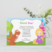 Dinosaur Princess bedankkaart (Staand voorkant)